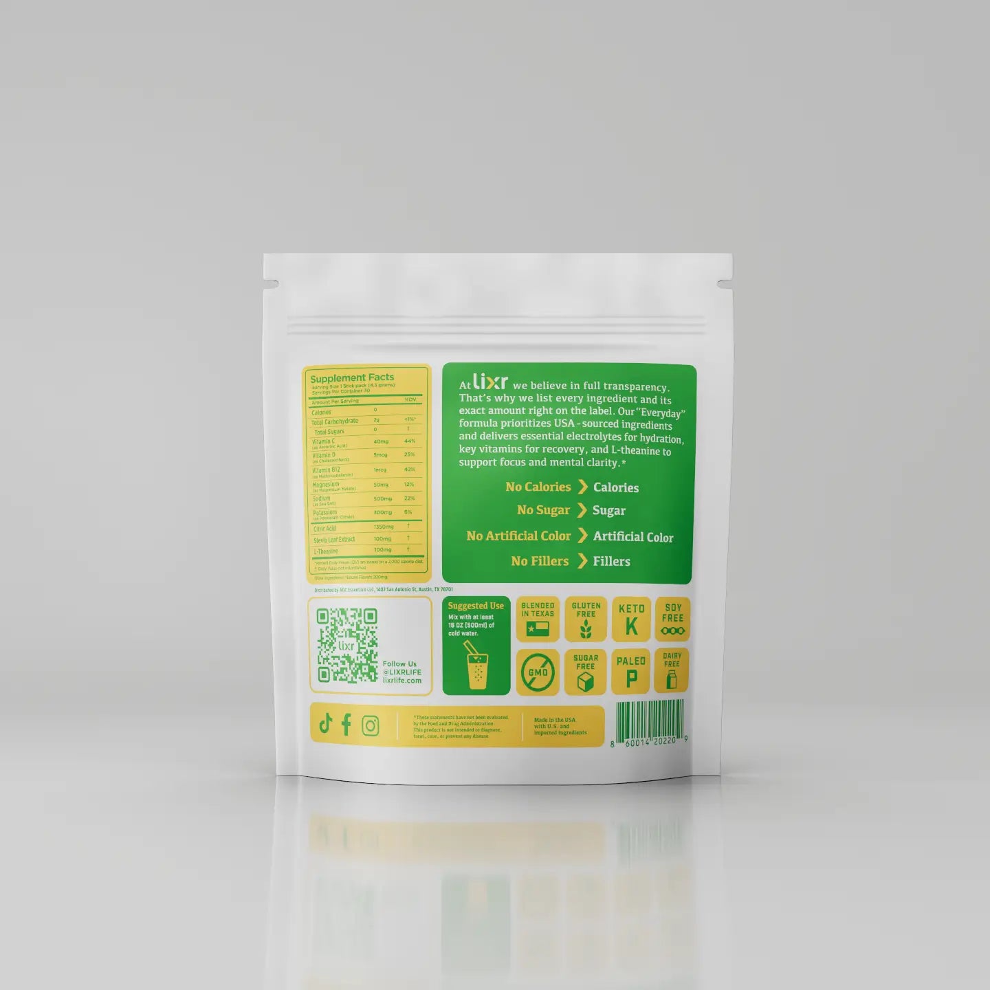 Lixr Everyday Electrolyte Supplement | Lemon Lime