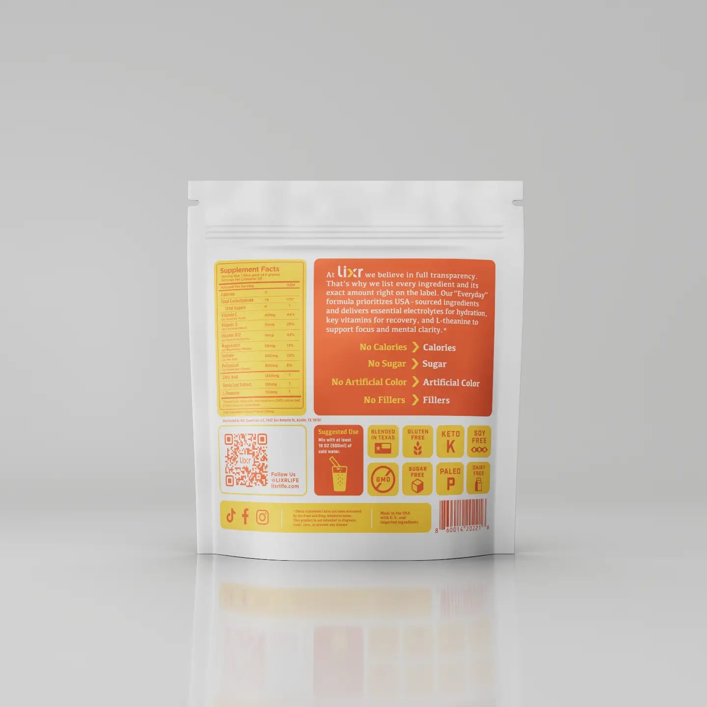 Lixr Everyday Electrolyte Supplement | Orange