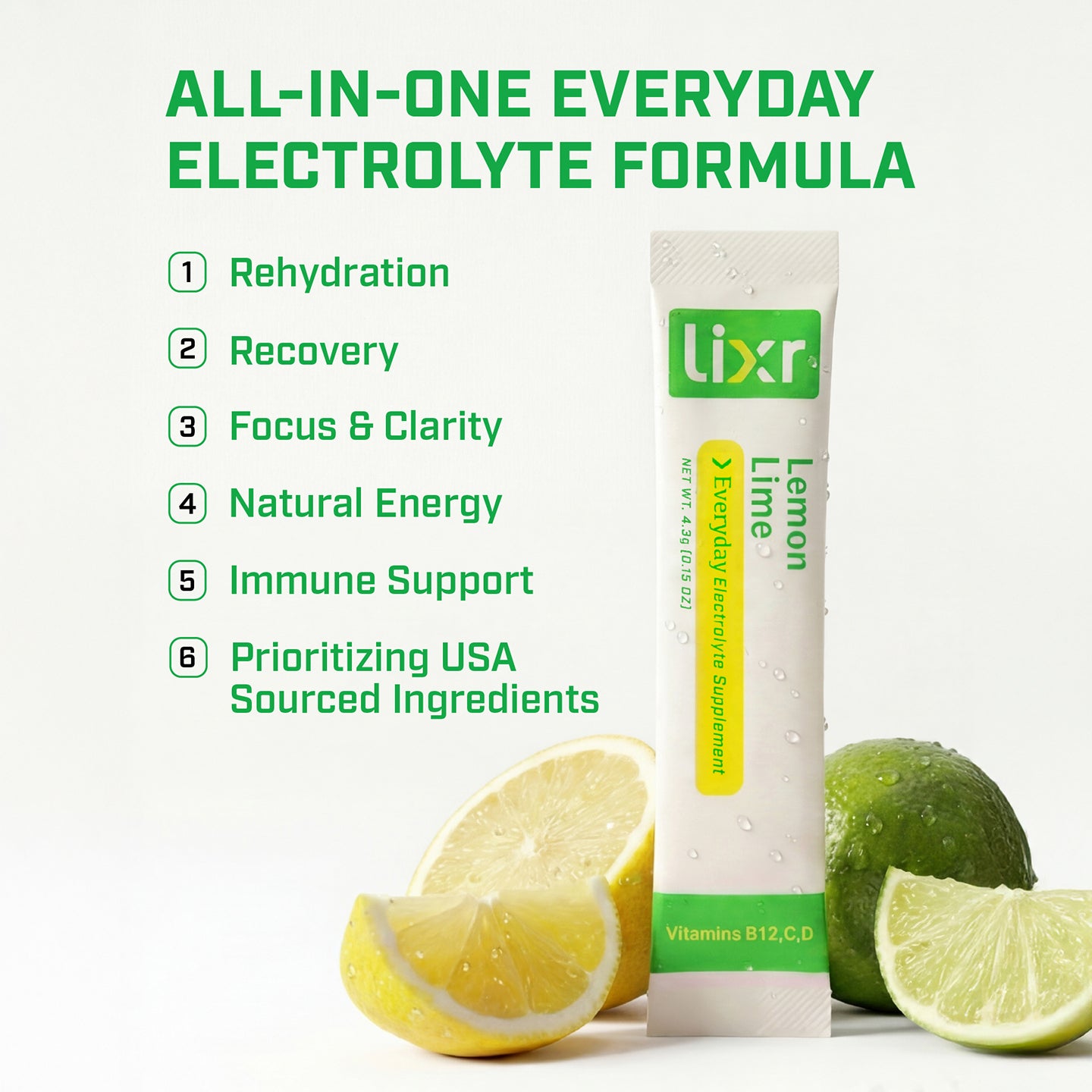 Lixr Everyday Electrolyte Supplement | Lemon Lime