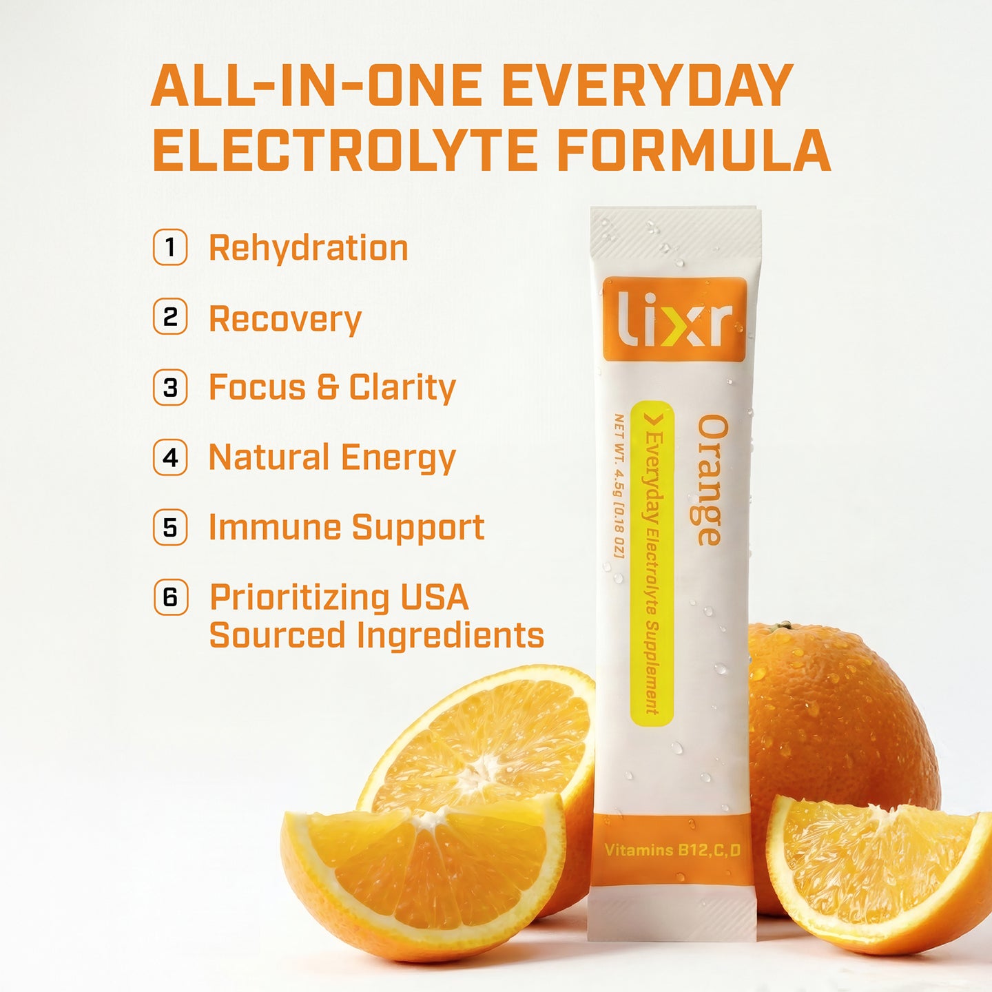 Lixr Everyday Electrolyte Supplement | Orange